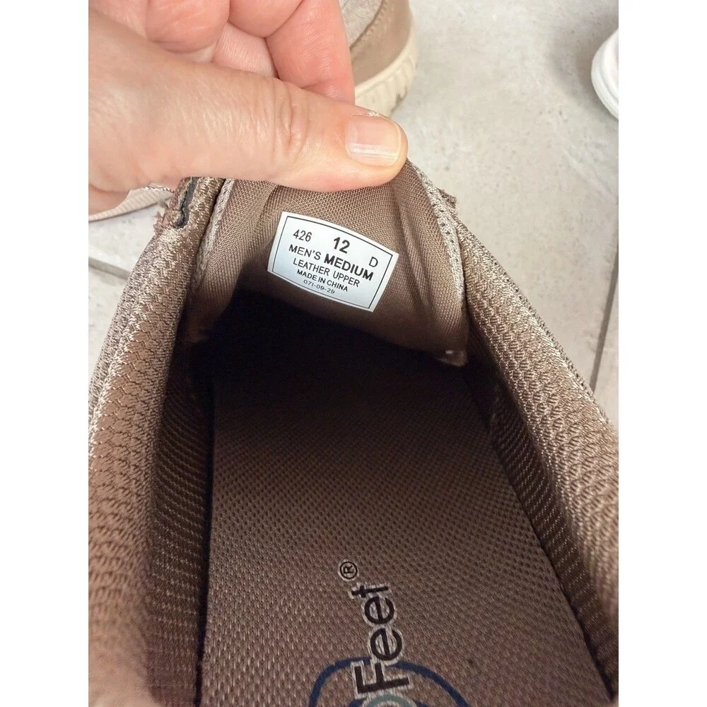 Orthofeet Porto 426 Men’s 12 D Beige/Taupe Canvas Orthotic Walking Shoes